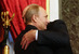 Президент России Владимир Путин и президент Белоруссии Александр Лукашенко на церемонии встречи перед началом заседания Совета коллективной безопасности ОДКБ, декабрь 2014 г.