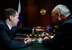 Гендиректор «Ростеха» Сергей Чемезов подарил премьер-министру России Дмитрию Медведеву первый российский смартфон YotaPhone
