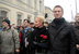 Оппозиционер Алексей Навальный с супругой Юлией на шествии в поддержку политзаключенных по Бульварному кольцу.