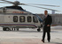 Председатель правительства Дмитрий Медведев на вертолетной площадке перед Домом правительства в Москве.