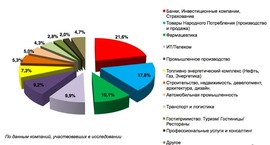 Доли оборота рекрутинговых компаний по отраслям клиентов в 2011 г. (АКПП и АЧАЗ)