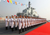 Церемония подъема военно-морского флага ВМС НОАК на авианосца «Ляонин».