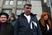 Борис Немцов во время акции оппозиции «Большой белый круг» на Садовом кольце, 2012 г.
