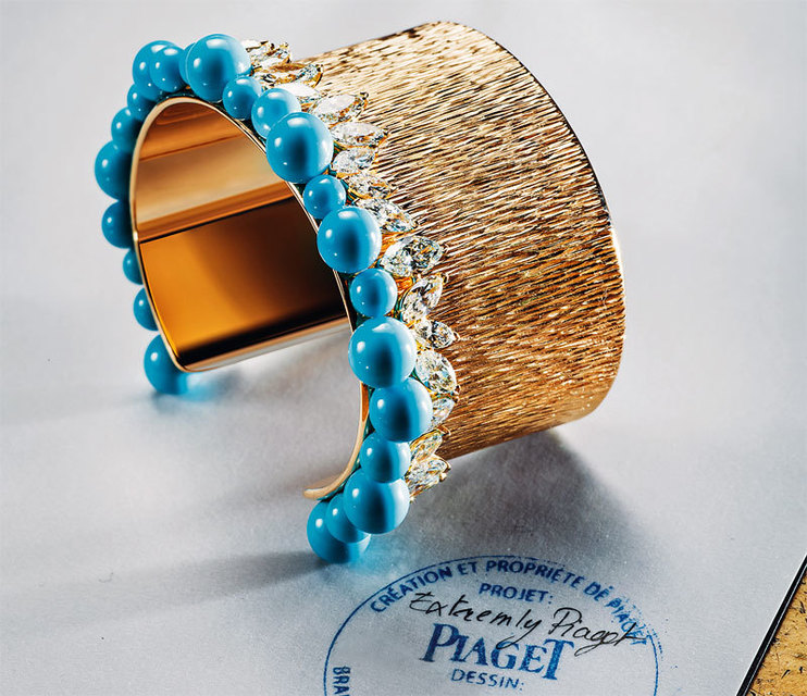 Золотой браслет с бирюзой и бриллиантами из коллекции Extremely Piaget