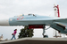 Су-27, установленный напротив павильона «Космос» на ВДНХ. Самолет, был выпущен в 1987 г. на Комсомольском-на-Амуре авиационном заводе и эксплуатировался на базе ВВС в Кубинке