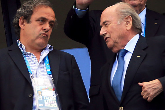 Президент UEFA Мишель Платини и президент FIFA Йозеф Блаттер
