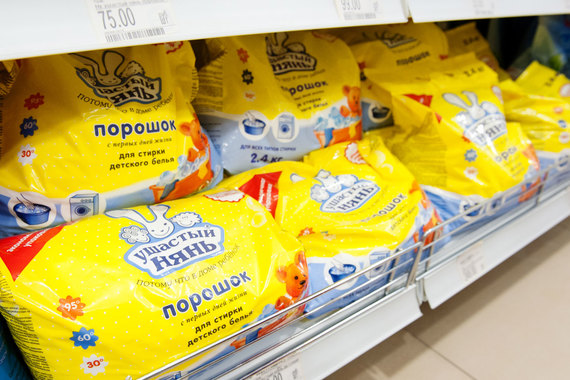 Продукция под брендом «Ушастый нянь», в том числе и порошки, производится не только на украинском заводе