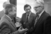 Политическая карьера Евгения Примакова началась к конце 80-х: в 1989 г. он избран членом ЦК КПСС, в 1989 г. - кандидатом в члены Политбюро ЦК КПСС. Примаков входил в комиссию по международной политике ЦК. На фото встреча с председателем Социал-демократической партии Германии Гансом-Йоганном Фогелем (справа) во время его визита в СССР в мае 1988 г.