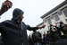 Участники пикета у посольства России в Киеве забросали здание диппредставительства яйцами