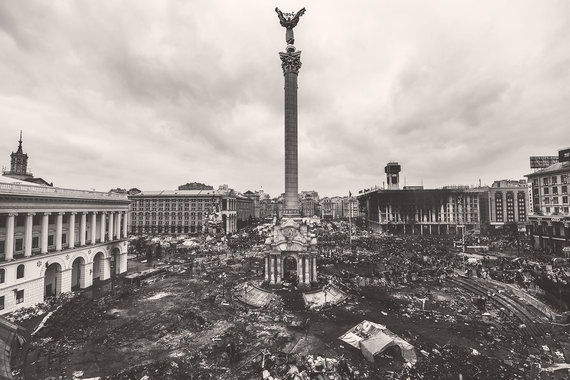 Центр Киева в феврале 2014 г.