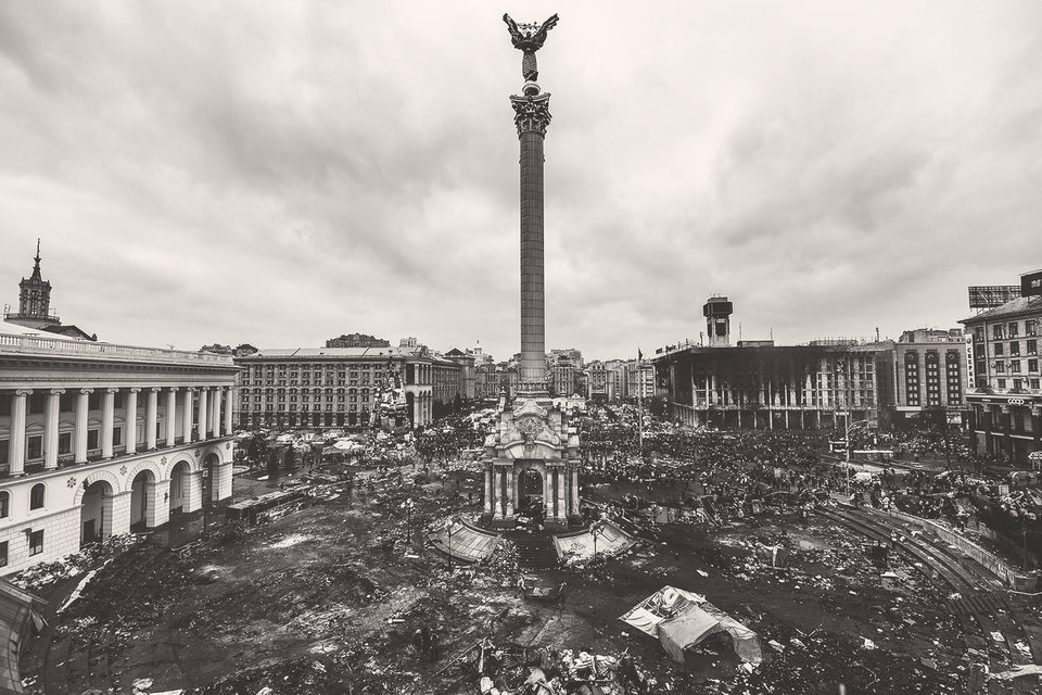 Центр Киева в феврале 2014 г.