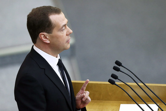 Премьер-министр Дмитрий Медведев в Госдуме