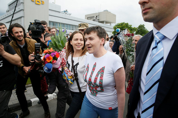Надежда Савченко в аэропорту «Борисполь»