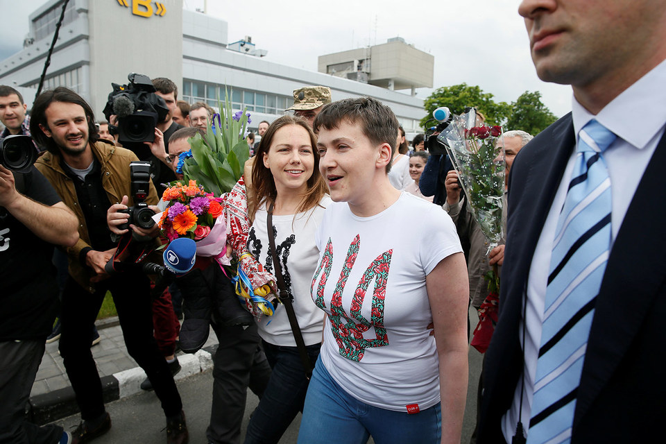 Надежда Савченко в аэропорту «Борисполь»