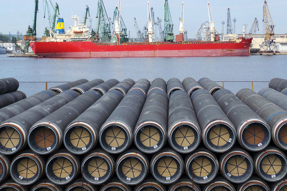 Трубы для строительства газопровода «Южный поток» в болгарском порту Варна