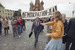 Участники митинга на Красной площади, 1991 г.