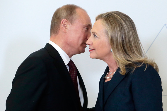 Владимир Путин и Хиллари Клинтон, архивный кадр