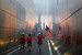 Мемориал жертвам терактов, на заднем плане - One World Trade Center