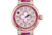 Золотые часы с бриллиантами Tambour Color Blossom Spin Time. В центре циферблата - цветок-монограмма Louis Vuitton, выполненный из перламутра, 83 000 франков