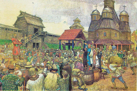 «Псковское вече». А. Васнецов, 1909