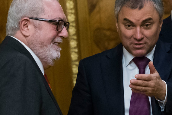 Председатель Парламентской ассамблеи Совета Европы (ПАСЕ) Педро Аграмунт и спикер Госдумы РФ Вячеслав Володин встречались в январе