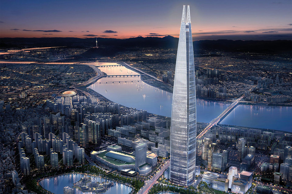 Lotte world tower будет готова в 2018 году. Небоскреб lotte world tower в Сеуле Lotte world tower будет готова в 2018 году. Небоскреб lotte world tower в Сеуле