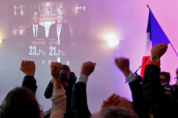 Макрон и Ле Пен лидируют в первом туре президентских выборов