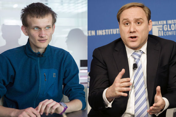 Основатель Ethereum Виталик Бутерин и специалист по кибербезопасности Дмитрий Альперович (слева направо)