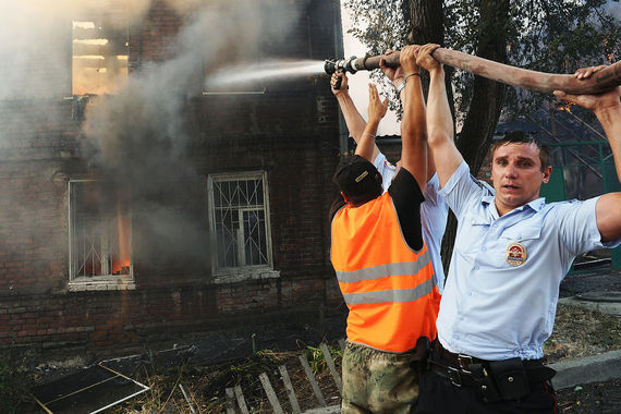 Крупный пожар в центре Ростова-на-Дону