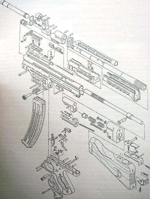 Схема немецкой штурмовой винтовки StG 44