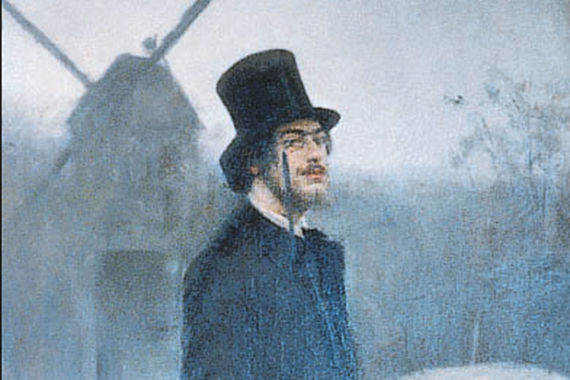 На картине «Богема. Поэт Монмартра» (1891) художник Рамон Касас изобразил своего знакомого Эрика Сати