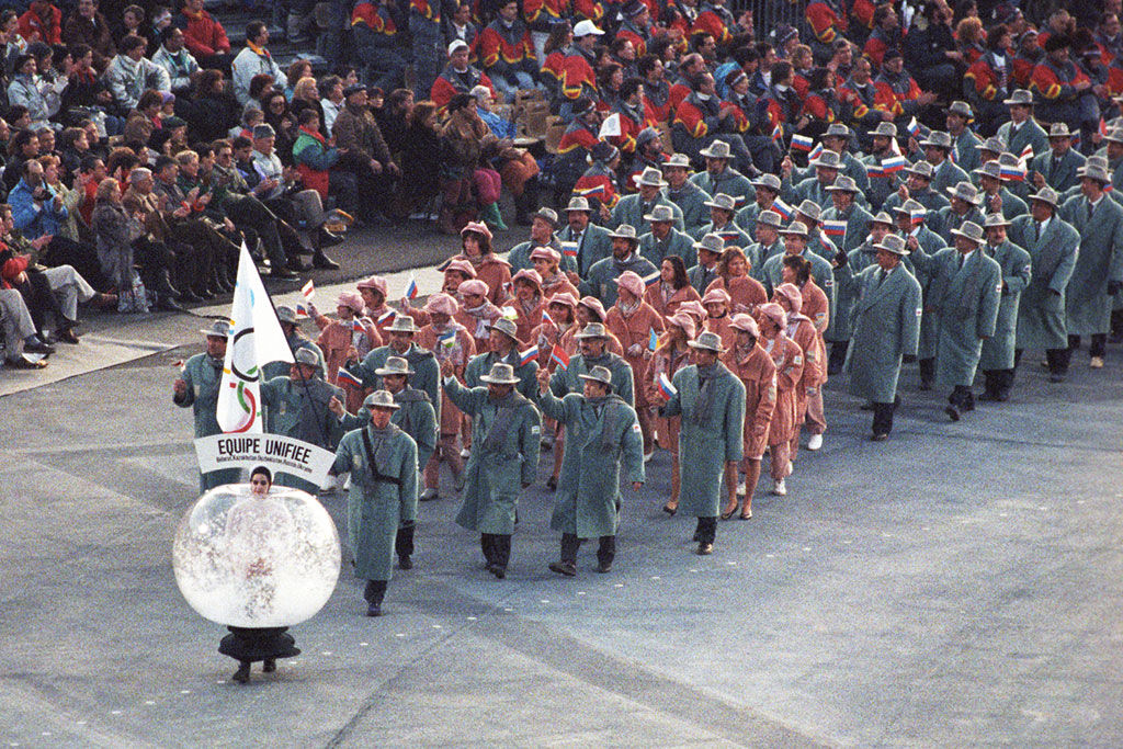 Олимпийская сборная "СНГ" (ех. СССР) под БЕЛЫМ-Олимпийским флагом, летние игры 1992 года