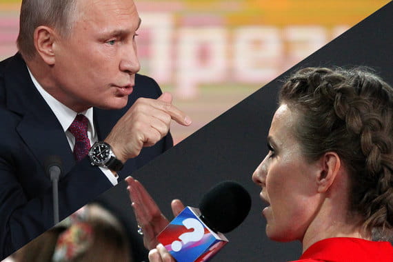 Собчак спросила у Путина об участии Навального в выборах президента