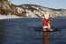 19 декабря 2017 г. Дед Мороз путешествует по Енисею на самодельных водных лыжах недалеко от Красноярска
