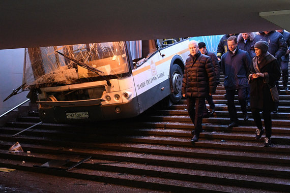 Мэр Москвы Сергей Собянин на месте происшествия