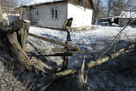 Последствия обстрела в городе Макеевке Донецкой области