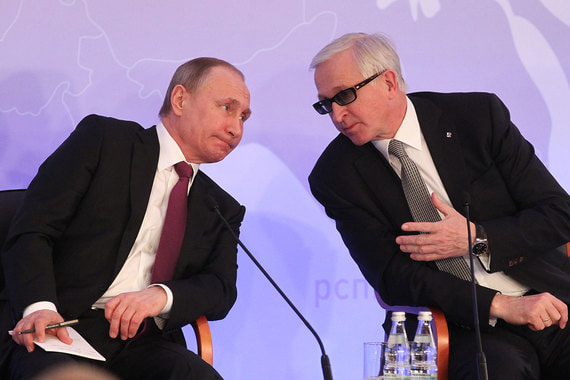 Президент России Владимир Путин и президент РСПП Александр Шохин