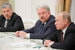 Слева направо: Павел Грудинин, Сергей Бабурин и Владимир Путин