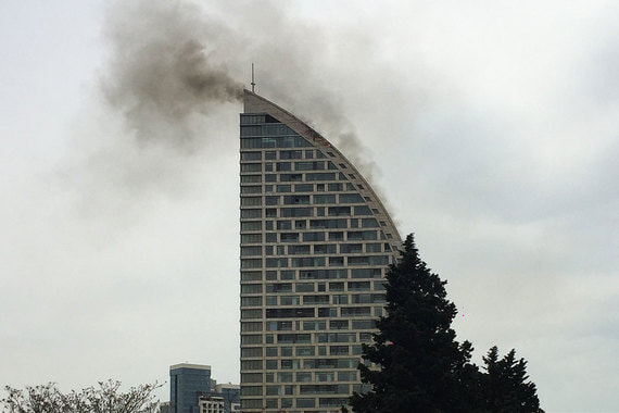 В Баку горела недостроенная Trump Tower