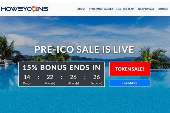 Скриншот фальшивого сайта HoweyCoins.com