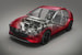 Mazda 3 построена на платформе Skyactiv-Vehicle, развитии предыдущей архитектуры. При разработке нового кузова большое внимание уделялось естественности движения и реакций машины на управляющие действия водителя, а также снижению шума и вибраций. Спереди в подвеске установлены стойки Макферсон, сзади - новая торсионная балка