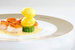 Блюда из меню Paul Bocuse L’Auberge du Pont de Collonges. Морские гребешки с маслом и суфле из картофеля