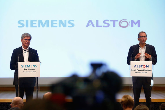 Немецкая Siemens и французская Alstom договорились объединить свои мощности по производству поездов осенью 2017 г.