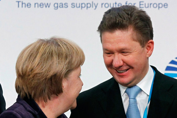 Канцлер Германии Ангела Меркель и предправления «Газпрома» Алексей Миллер