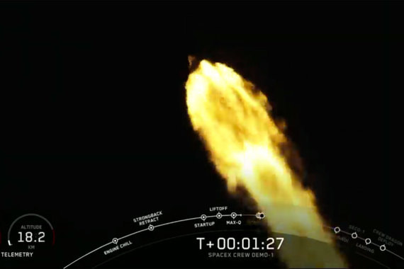 Компания Илона Маска запустила к МКС космический корабль Crew Dragon. Фотографии