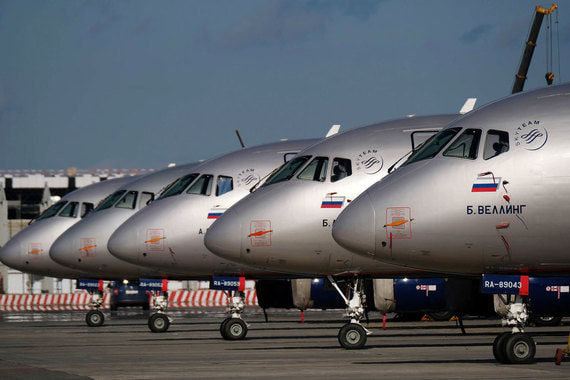 Налет российского самолета SSJ100 потихоньку растет, но все еще в разы уступает иностранным судам