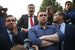 15 июля 2019 г. В центре Москвы состоялась вторая массовая акция в поддержку независимых кандидатов в депутаты Мосгордумы. На фото: Иван Жданов, Константин Янкаускас, Владимир Милов, Илья Яшин