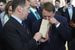 Премьер-министр Дмитрий Медведев и его заместитель по вопросам агропромышленного комплекса Алексей Гордеев (справа) посетили выставку «Золотая осень» на ВДНХ в Москве