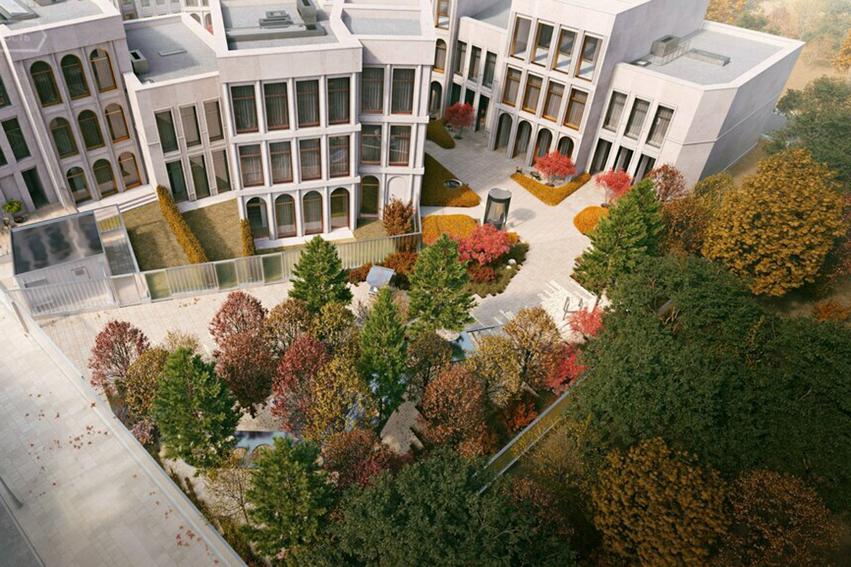 Территория урбан-вилл обычно закрыта от посторонних глаз