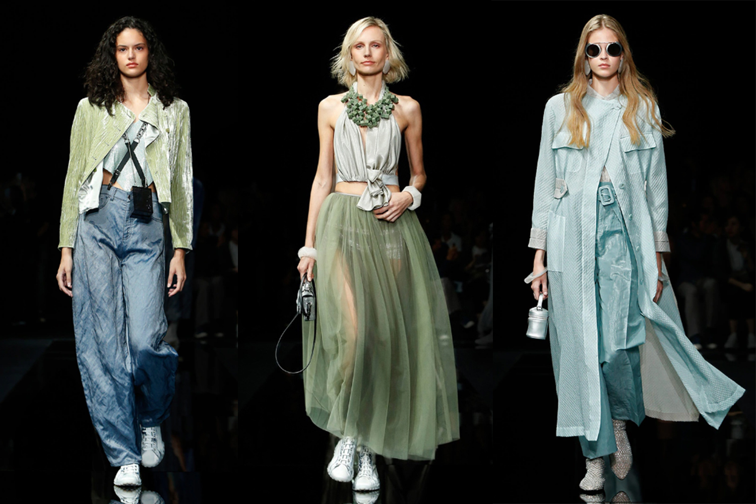 Оттенки голубого и зеленого в коллекции Giorgio Armani весна-лето 2021&nbsp;